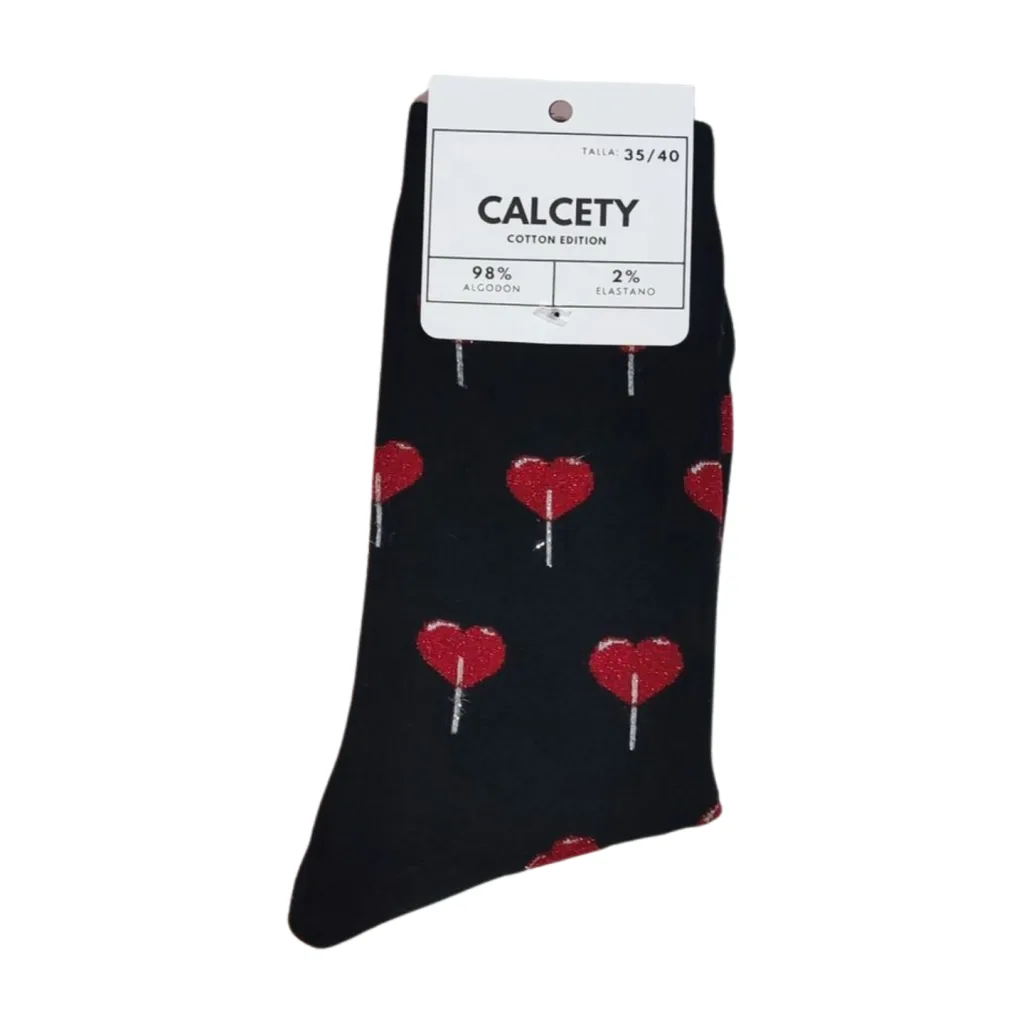 calcetines sweet heart Negro