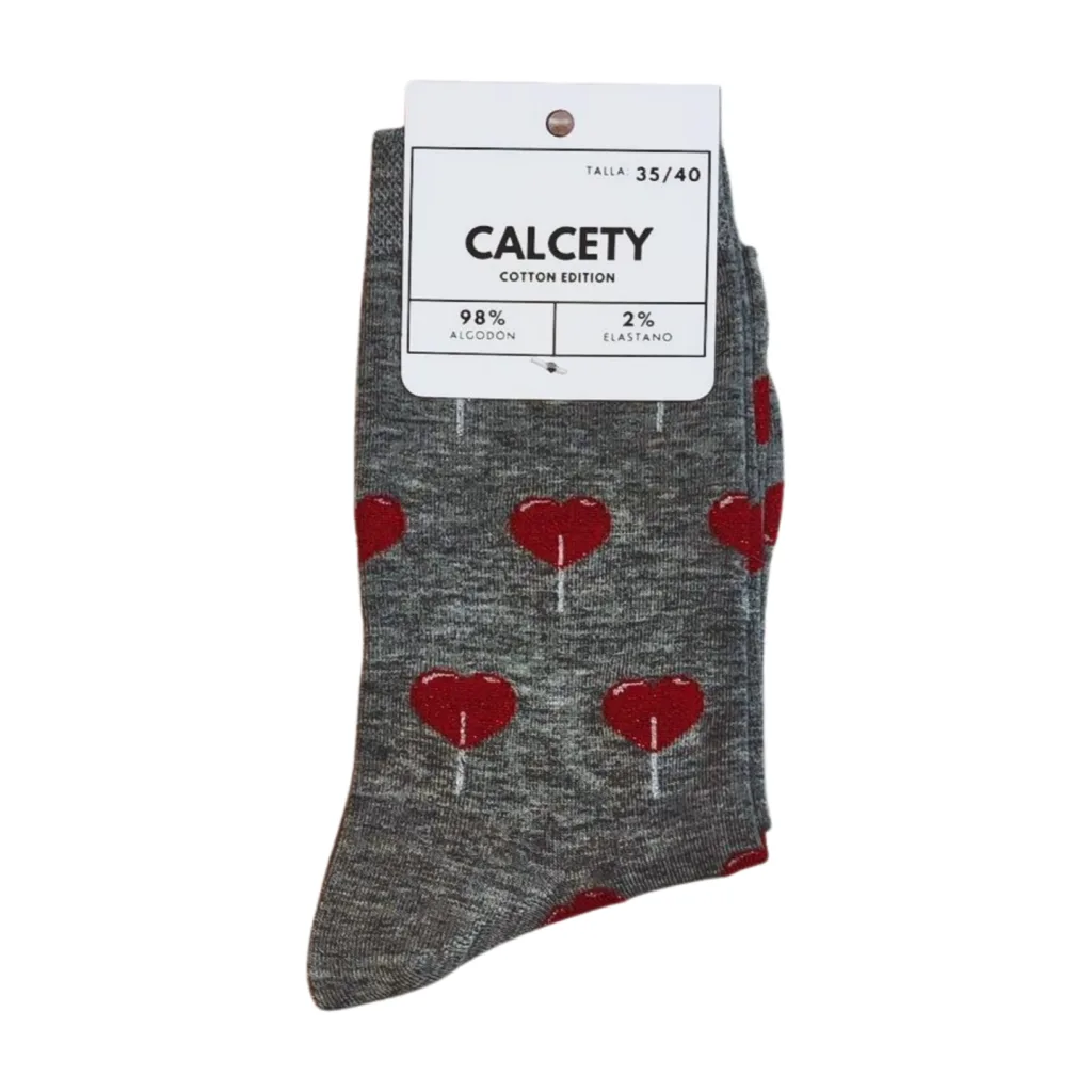 calcetines sweet heart gris