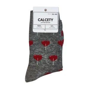 calcetines sweet heart gris