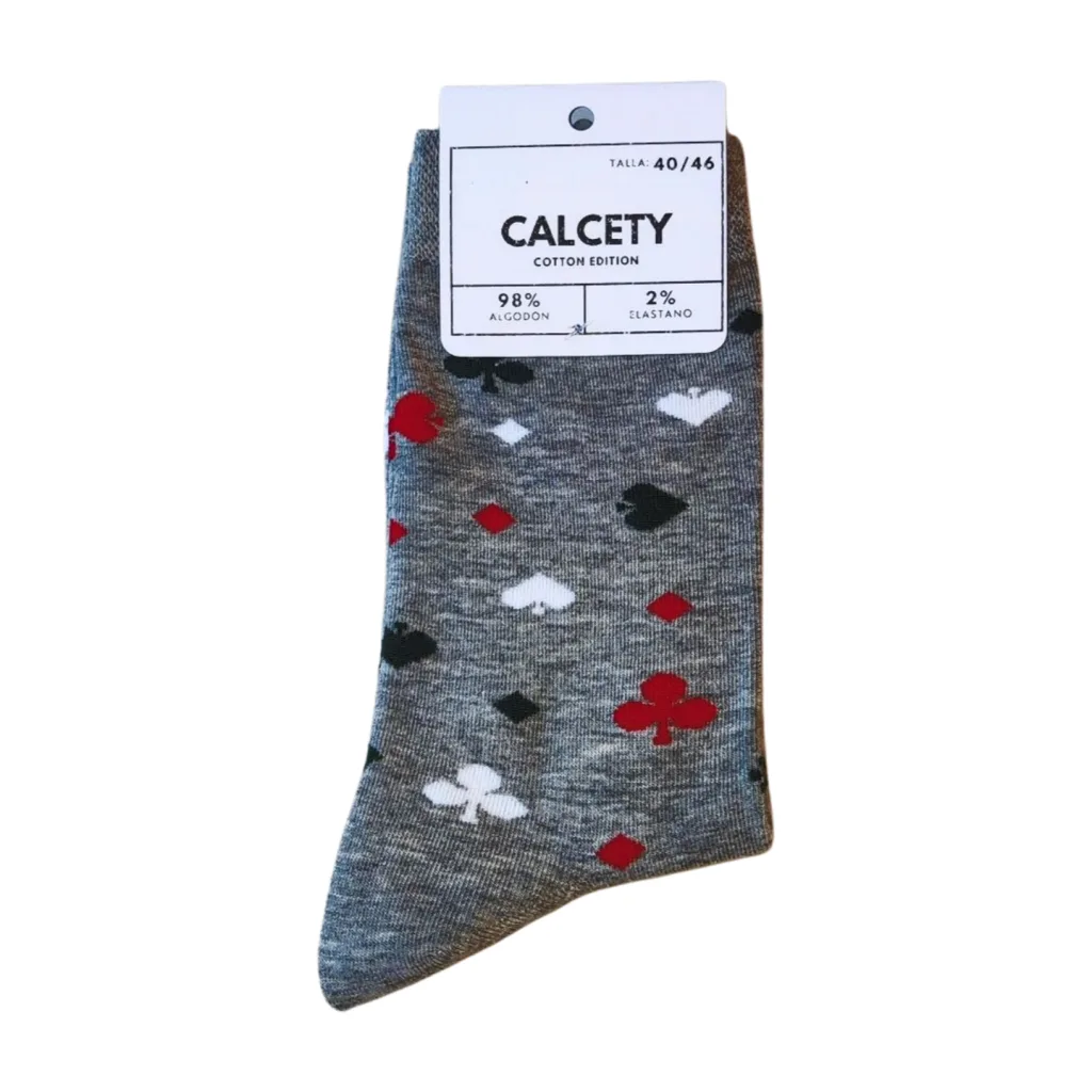 calcetines poker gris claro