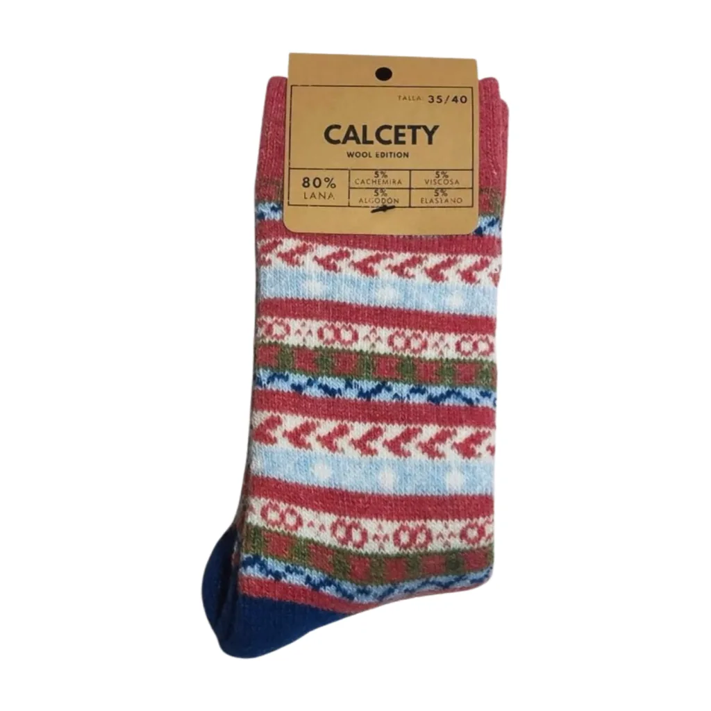 calcetines nordic fluffy coral