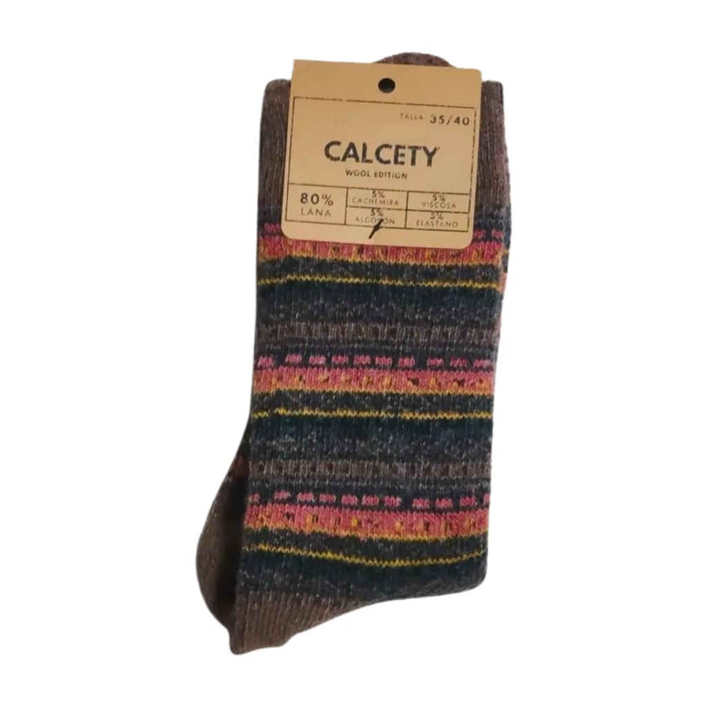 calcetines nordic fluffy marrón