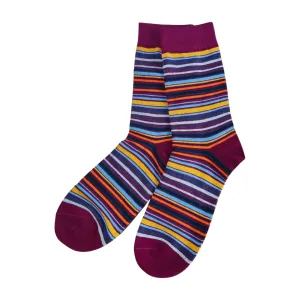 calcetines rayas color granate