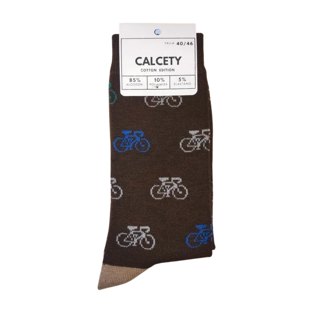 calcetines bicis marrón