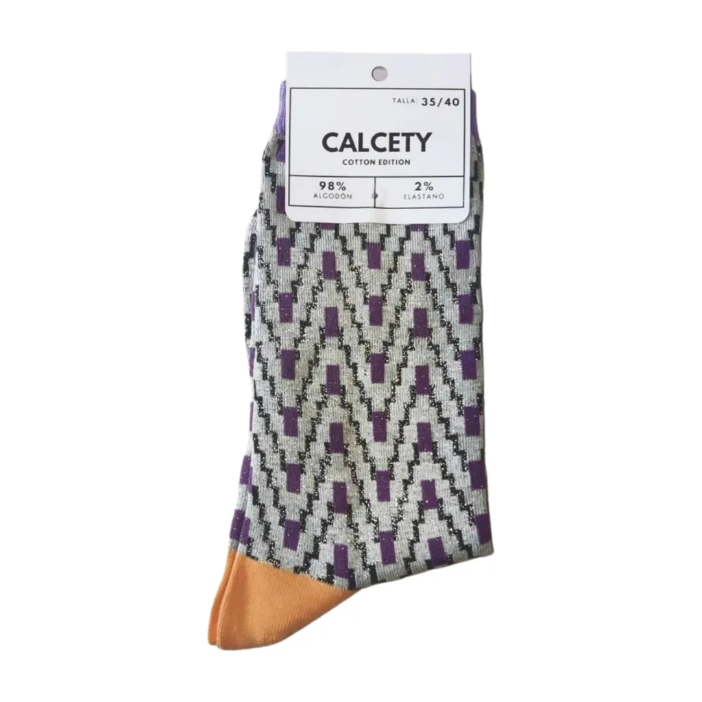 calcetines brillo lila
