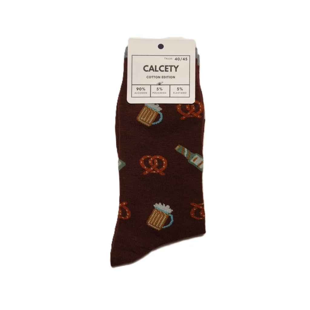 calcetines cervezas marrón.